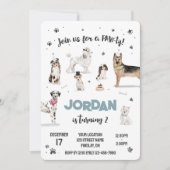 Realistisch Waterverf Honden Birthday Party, elke  Kaart (Voorkant)