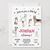 Realistisch Waterverf Honden Birthday Party, elke  Kaart (Voorkant)