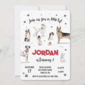 Realistisch Waterverf Honden Birthday Party, elke  Kaart (Voorkant)