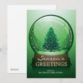 Realistisch Wereldbol voor kerstsneeuw Feestdagenkaart (Voorkant / Achterkant)