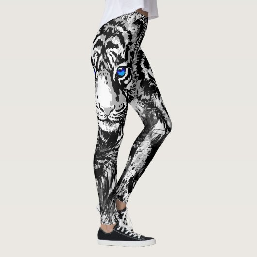 Realistisch White Tiger Head - Leggings van de Rep (Rechts)
