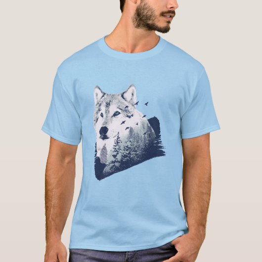 Realistisch Wolf Forest T-Shirt (Voorkant)