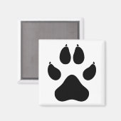 Realistisch Wolf Paw Print - zwart Magneet (Voorkant / Achterkant)