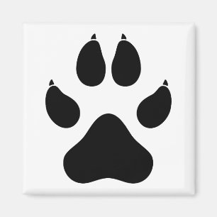 Realistisch Wolf Paw Print - zwart Magneet