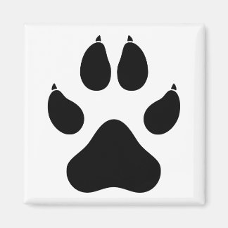 Realistisch Wolf Paw Print - zwart Magneet