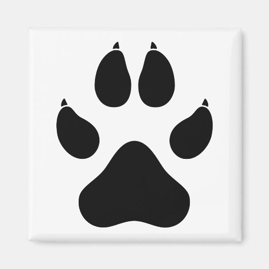 Realistisch Wolf Paw Print - zwart Magneet (Voorkant)