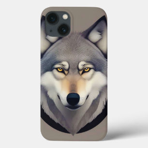 Realistisch wolfengezicht met doordringende gele o Case-Mate iPhone case