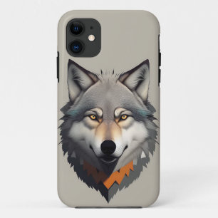 Realistisch wolfengezicht met doordringende gele o Case-Mate iPhone case