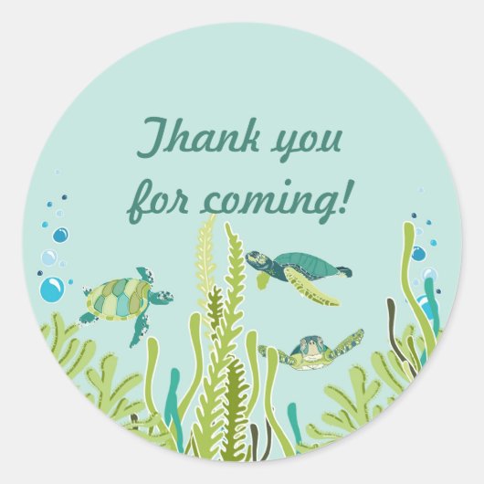 Realistisch Zee Turtles  Party Favor Ronde Sticker (Voorkant)
