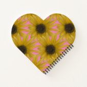 Realistisch zonnebloem Aangepaste monogram roze Notitieboek (Achterkant)