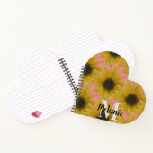 Realistisch zonnebloem Aangepaste monogram roze Notitieboek (Binnen)