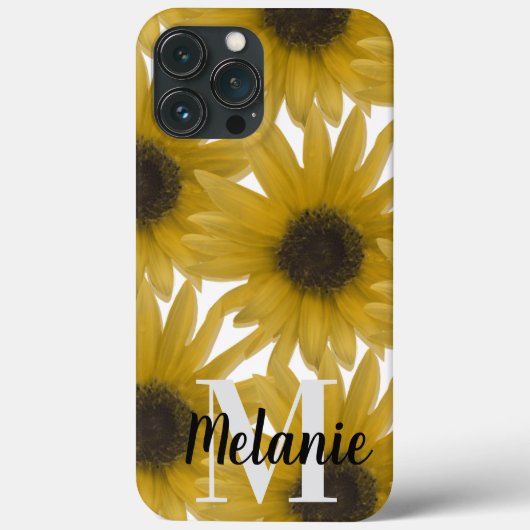 Realistisch Zonnebloemen Patroon Naam Case-Mate iPhone Case (Achterkant)
