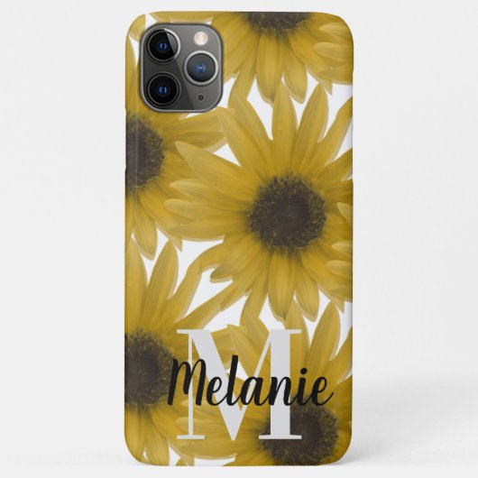 Realistisch zonzonnebloemtuin - aangepast monogram Case-Mate iPhone case (Achterkant)