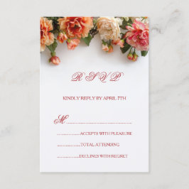 Realistische 3D-bloemen Wilde Rozen RSVP Kaartje