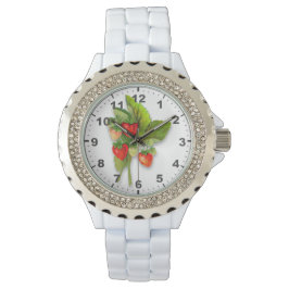 Realistische aardbeientekening horloge