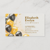 Realistische achtergrond met ballonnen visitekaartje (Achterkant)