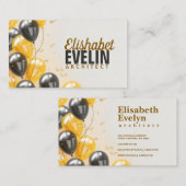 Realistische achtergrond met ballonnen visitekaartje (Voorkant / Achterkant)