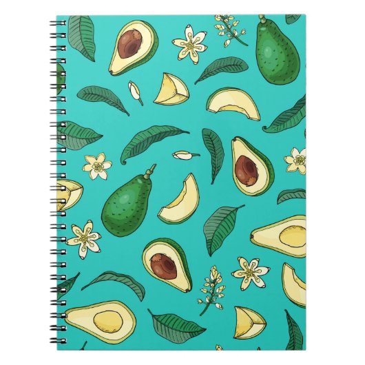 Realistische avocado: zomervoedselpatroon notitieboek (Voorkant)