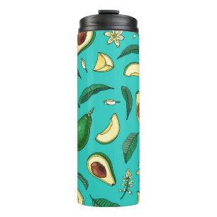 Realistische avocado: zomervoedselpatroon thermosbeker
