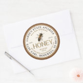 Realistische Bee Pure Raw Lokale In reliëf gemaakt Ronde Sticker (Envelop)