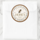 Realistische Bee Pure Raw Lokale In reliëf gemaakt Ronde Sticker (Tas)