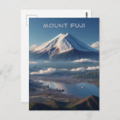 Realistische berg Fuji landschap Japan Reizen Briefkaart (Voorkant / Achterkant)