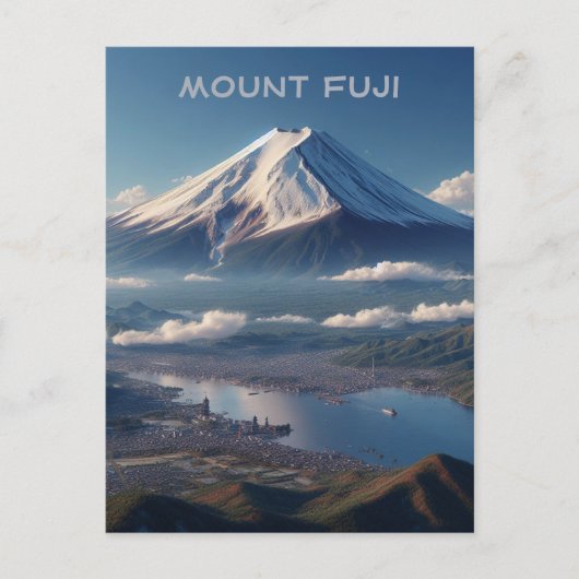 Realistische berg Fuji landschap Japan Reizen Briefkaart (Voorkant)