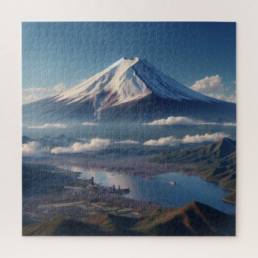 Realistische berg Fuji landschap Japan Reizen Legpuzzel (Verticaal)