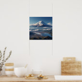 Realistische berg Fuji landschap Japan Reizen Poster (Keuken)