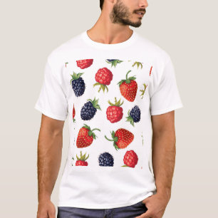 Realistische bessen Heerlijk naadloos patroon T-shirt