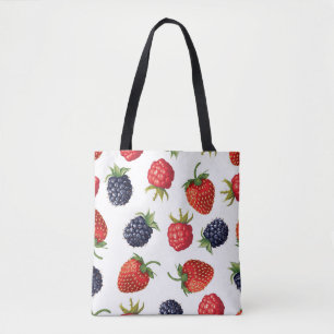 Realistische bessen Heerlijk naadloos patroon Tote Bag