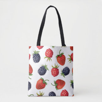 Realistische bessen Heerlijk naadloos patroon Tote Bag