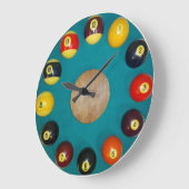 Realistische biljartballen retro grote klok (Hoek)