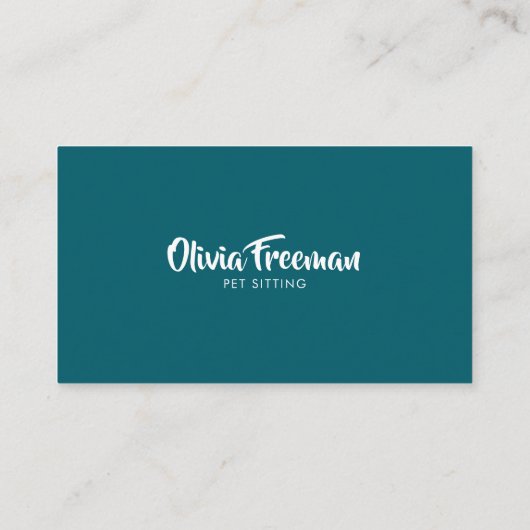 Realistische Blauwgroen & Witte Kat Afbeelding Hui Visitekaartje (Achterkant)