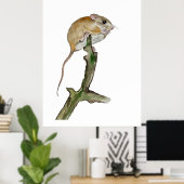 Realistische boommuis in een waterverf poster (Thuiskantoor)