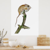 Realistische boommuis in een waterverf poster (Keuken)