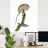 Realistische boommuis in een waterverf poster (Thuiskantoor)