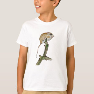 Realistische boommuis in een waterverf t-shirt
