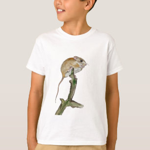 Realistische boommuis in een waterverf t-shirt