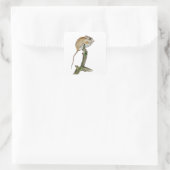 Realistische boommuis in een waterverf vierkante sticker (Tas)