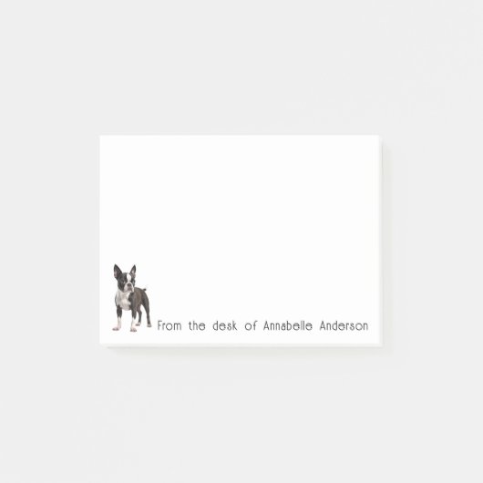 Realistische Boston Terrier gepersonaliseerde noti Post-it® Notes (Voorkant)