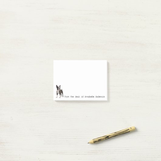 Realistische Boston Terrier gepersonaliseerde noti Post-it® Notes (Op bureau)