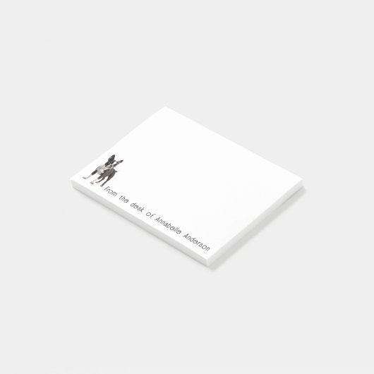 Realistische Boston Terrier gepersonaliseerde noti Post-it® Notes (Schuin)