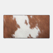 Realistische brow en witte koeienhuid textuur bureaumat (Voorkant)