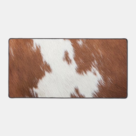Realistische brow en witte koeienhuid textuur bureaumat (Voorkant)