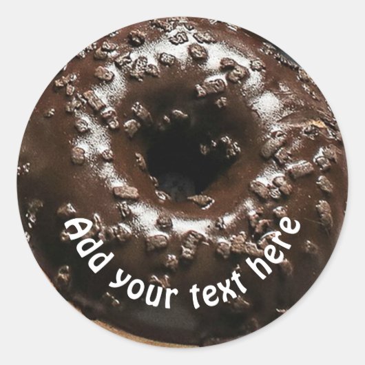 Realistische Chocolade Frosted Donut Ronde Sticker (Voorkant)