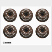 Realistische Chocolade Frosted Donut Ronde Sticker (Vel)