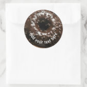 Realistische Chocolade Frosted Donut Ronde Sticker (Tas)