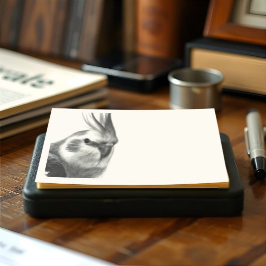 Realistische Cockatiel Portret Vogelillustratie Post-it® Notes