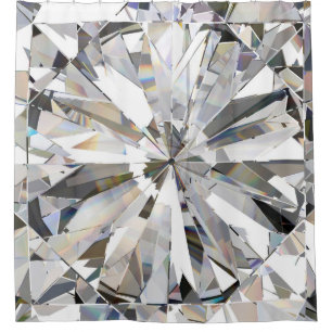 Realistische diamant: 3D close-up Douchegordijn